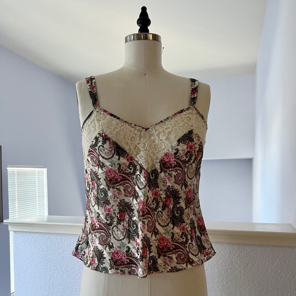 Victoria’s Secret Satin Floral Cami with Lace